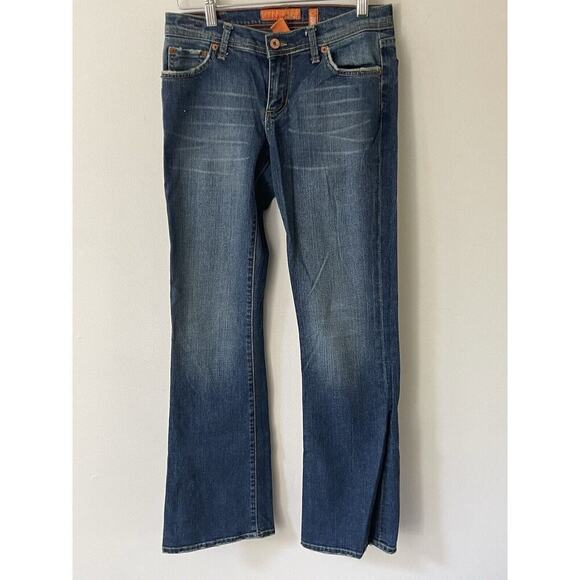 Colins Jeanswear Zoe Jeans Womens Size 2/26 Med Wash Mid Rise Flare Distressed - Picture 1 of 11